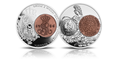 Grosz z miedzi krajowej Stanisława Augusta - srebrna moneta NBP 