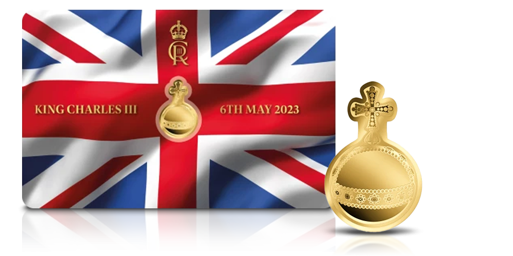 Jabłko królewskie na złotej monecie.