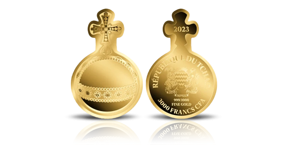 Moneta wykonana z czysteo złota próby 999/1000.