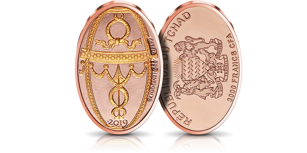 złota moneta inspirowana jajem Faberge złota moneta inspirowana jajem Faberge