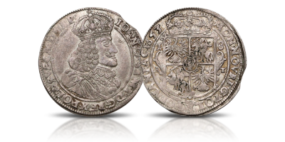 Jan Kazimierz Waza - srebrny ort poznański ostatniego Wazy na tronie polskim 