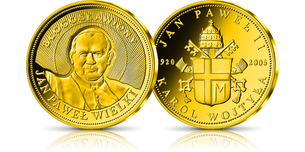 Święty Jan Paweł II uwieczniony w cennym złocie