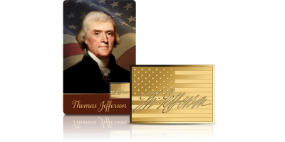 Thomas Jefferson - moneta wykonana z czystego złota 