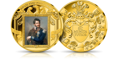 Platerowany złotem medal z portretem Józefa Poniatowskiego
