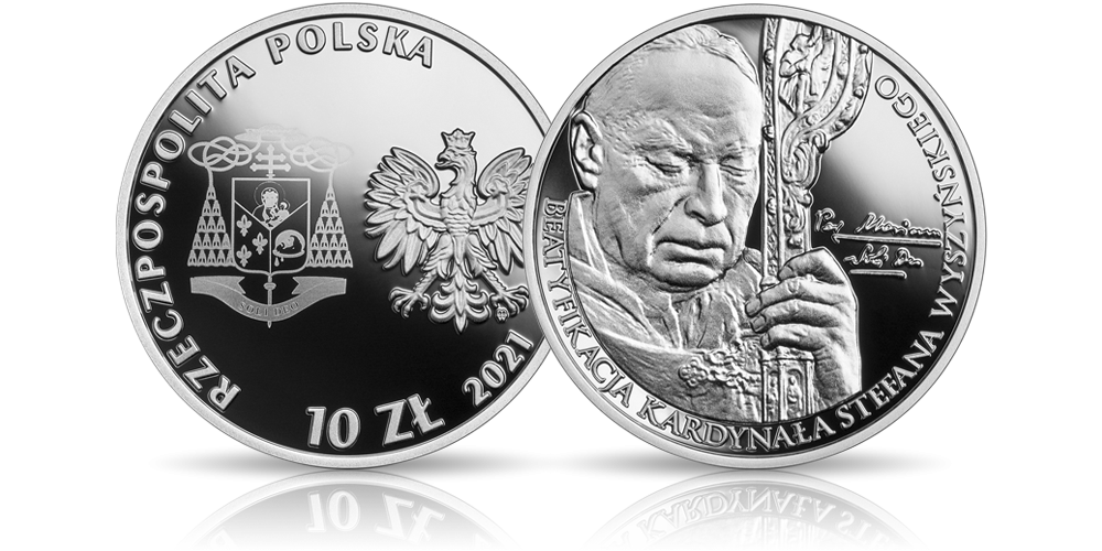 Kardynał Wyszyński na srebrnej monecie NBP. Kardynał Wyszyński na srebrnej monecie NBP.