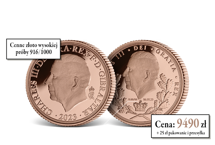 Koronacja Karola III - podwójny suweren wybity w cennym złocie 