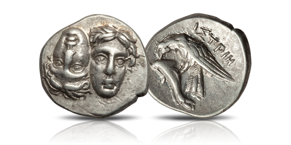  trihemiobol kastor i pollux w pudełku