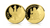 replika monety medal Klęczący Rycerz 100 lat złotego