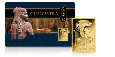 Kleopatra na monecie wykonanej z czystego złota 