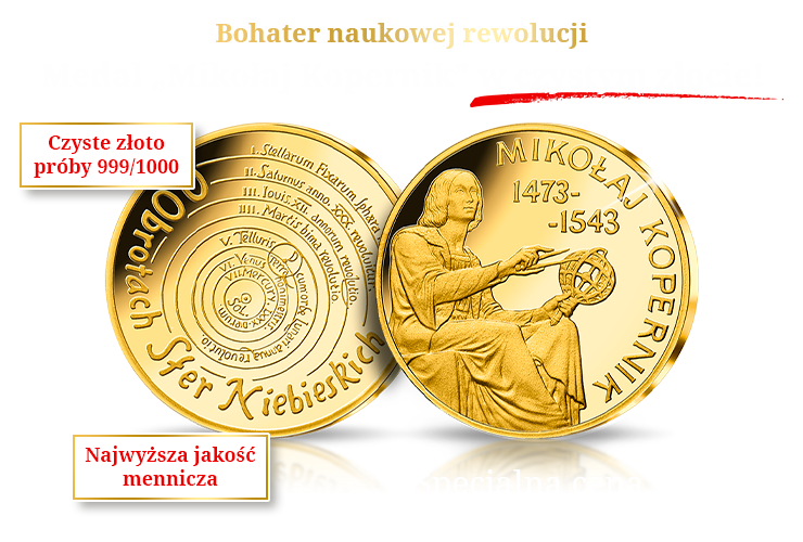 Medal „Mikołaj Kopernik” w czystym złocie!