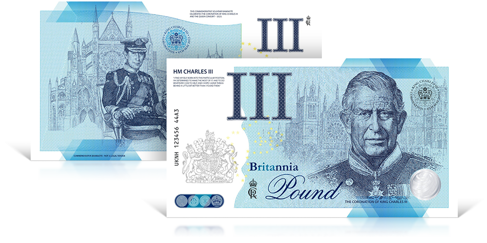 Karol III na banknocie kolekcjonerskim.