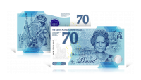 Elżbieta II na banknocie kolekcjonerskim.