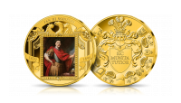 Jan III Sobieski na medalu platerowanym złotem