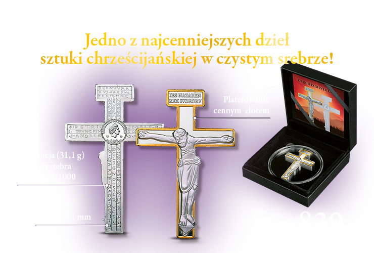 „Krzyż Bernwarda” – moneta o unikatowym kształcie wybita w czystym srebrze