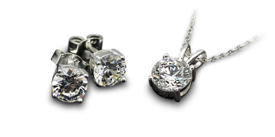 Łańcuszek i kolczyki z cyrkonią – zestaw biżuterii ze srebra