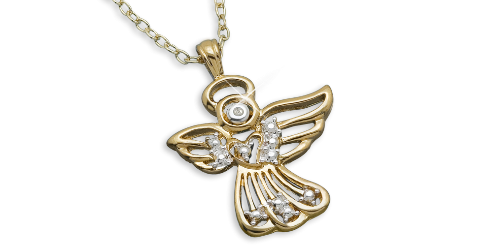  Łańcuszek z zawieszką w kształcie anioła.