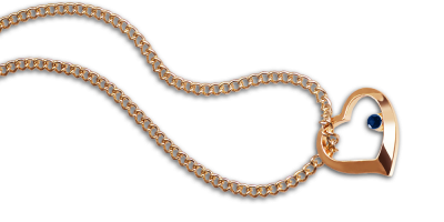 Serce z szafirem - elegancka biżuteria platerowana złotem