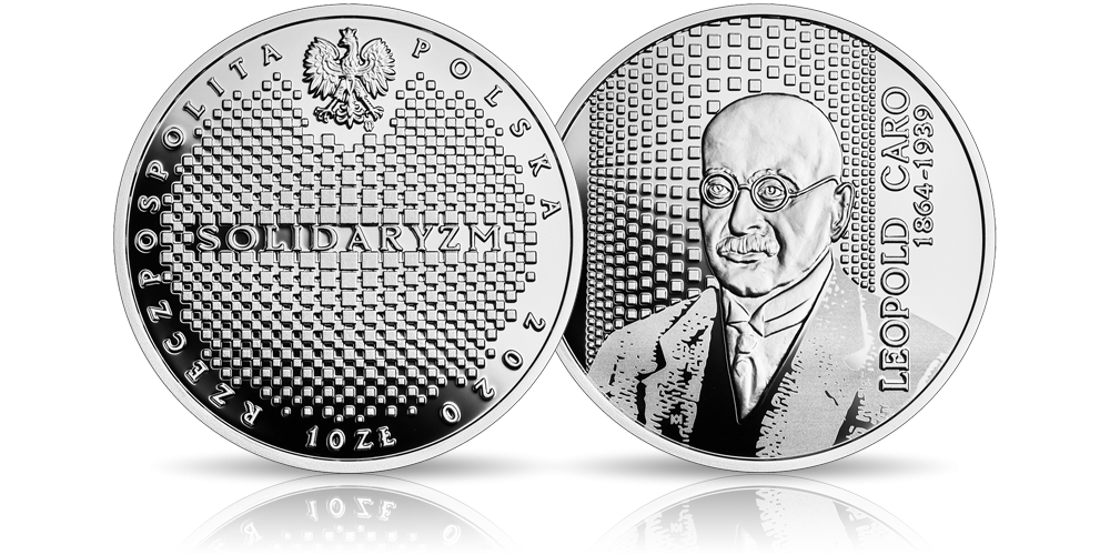 Leopold Caro na srebrnej monecie NBP. Leopold Caro na srebrnej monecie NBP.