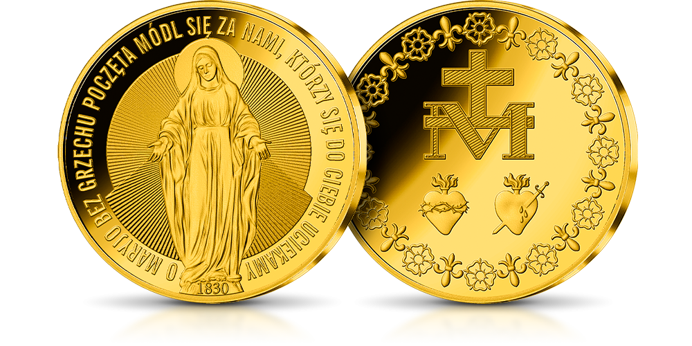 najświętsza maryja panna na medalu w czystym złocie najświętsza maryja panna na medalu w czystym złocie