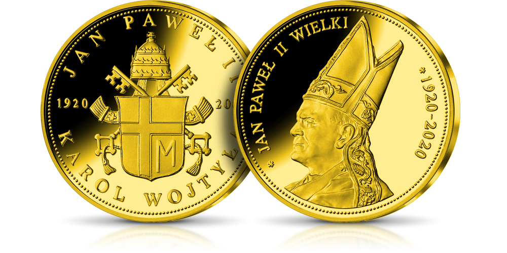Złoty medal pamiątkowy JPII 1920-2020 Złoty medal pamiątkowy JPII 1920-2020