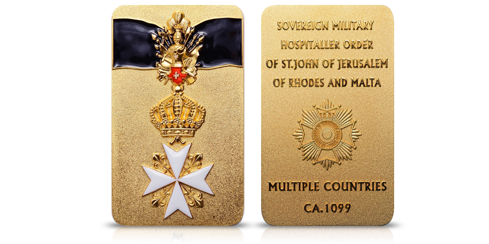  order kawalerów maltańskich platerowany czystym złotem