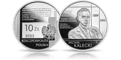 Michał Kalecki na srebrnej monecie NBP 