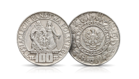 Srebrna moneta Mieszko i Dąbrówka o nominale 100 złotych z 1966 r.