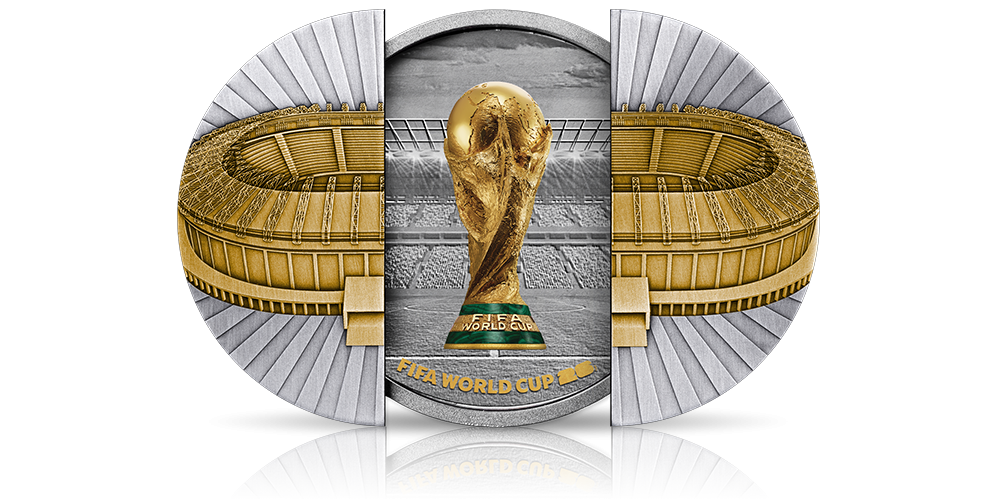 stadion z rozsuwanymi drzwiami oficjalna moneta mundialu