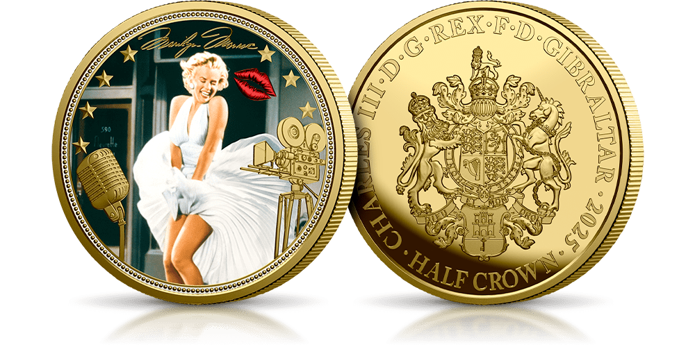 Uszlachetniona czystym złotem Fairmined moneta z Marilyn Monroe.