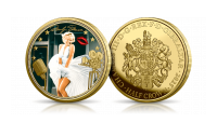 Uszlachetniona czystym złotem Fairmined moneta z Marilyn Monroe.