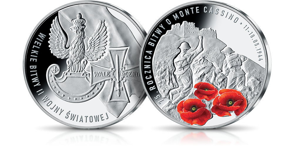 Srebrny medal pamiatkowy w 75. rocznicę bitwy o monte casino Srebrny medal pamiatkowy w 75. rocznicę bitwy o monte casino