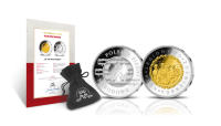 My, Pierwsza Brygada - medal pamiątkowy uszlachetniony czystym srebrem i złotem z Certyfikatem Autentyczności i welurowym woreczkiem z logo Skarbnicy Narodowej