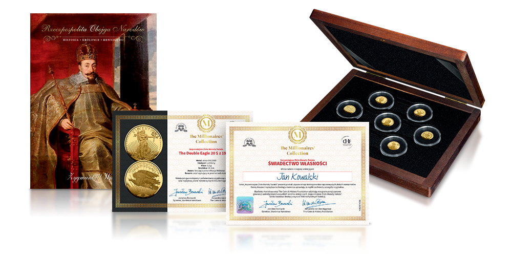 Złote repliki najcenniejszych monet na świecie - akcesoria