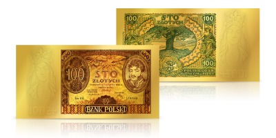 Kolekcja Najpiękniejsze Polskie Banknoty w czystym złocie