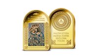   Matka Boża Kalwaryjska z Dzieciątkiem na sztabce platerowanej cennym złotem