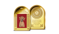   Matka Boża Licheńska na medalu uszlachetnionym cennym złotem
