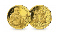  święty  ojciec Pio numizmat platerowany czystym złotem