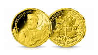   święty Paweł apostoł narodów na medalu platerowanym złotem