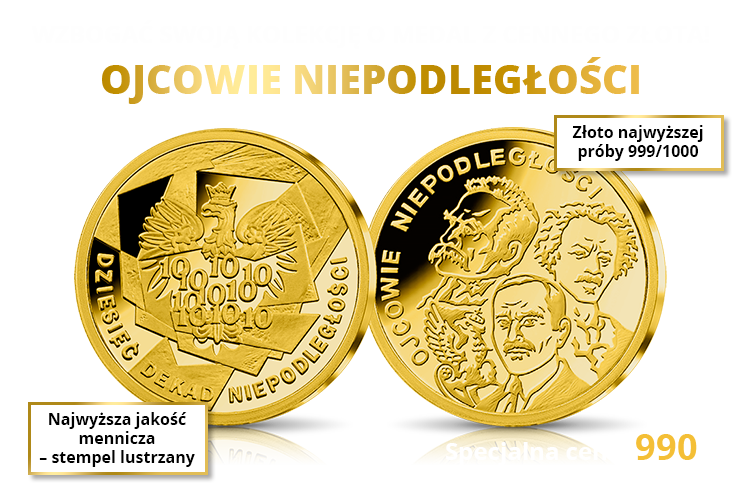 "Ojcowie niepodległości" w 24-karatowym złocie