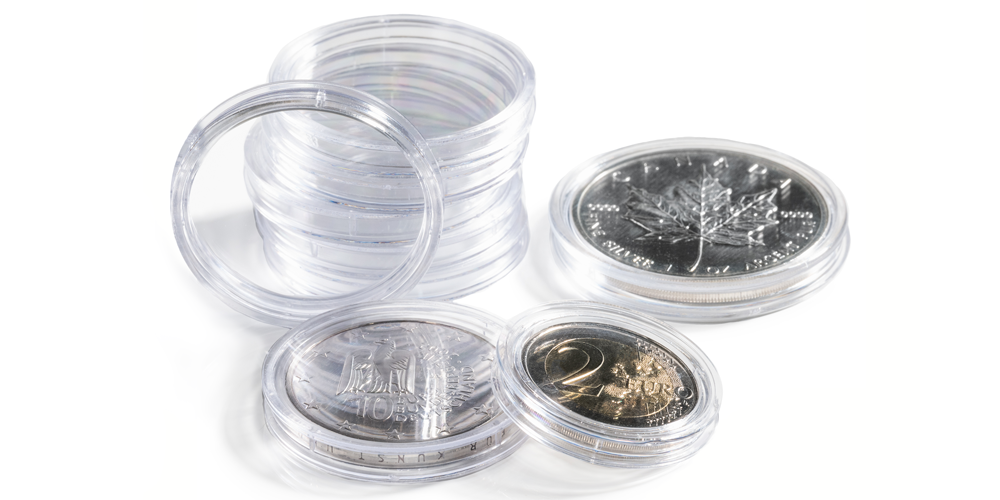 Okrągłe kapsuły do monet o średnicy 22 mm