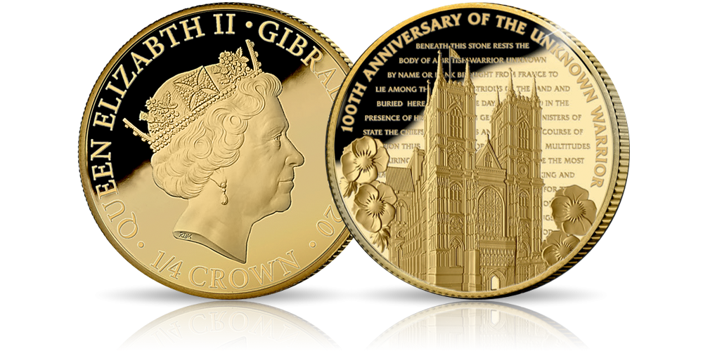 Opactwo Westminsterskie na złotej monecie o wadze 1/4 uncji. Opactwo Westminsterskie na złotej monecie o wadze 1/4 uncji.