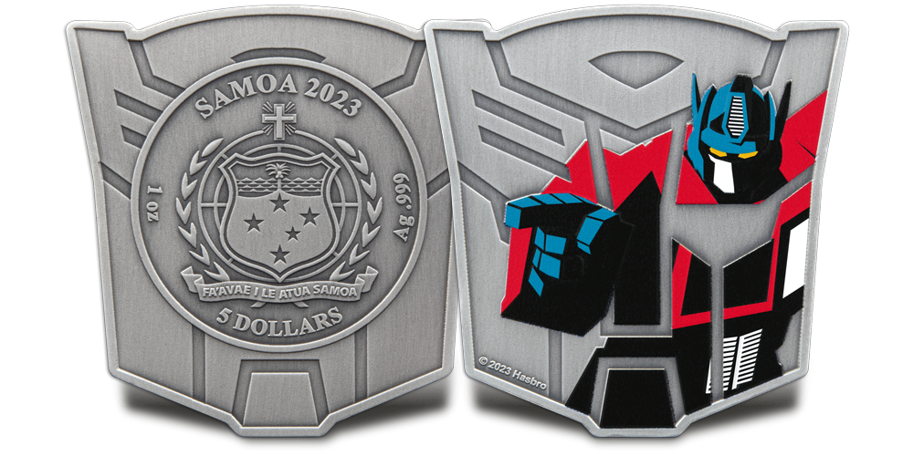 Optimus Prime na srebrnej monecie. Optimus Prime na srebrnej monecie.