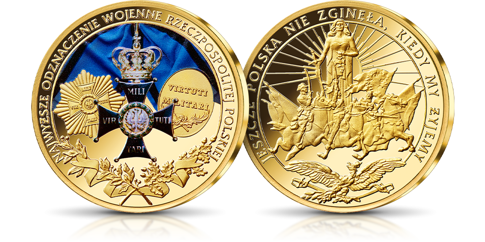 Narodowy-symbol-na-medalu-platerowanym-zlotem