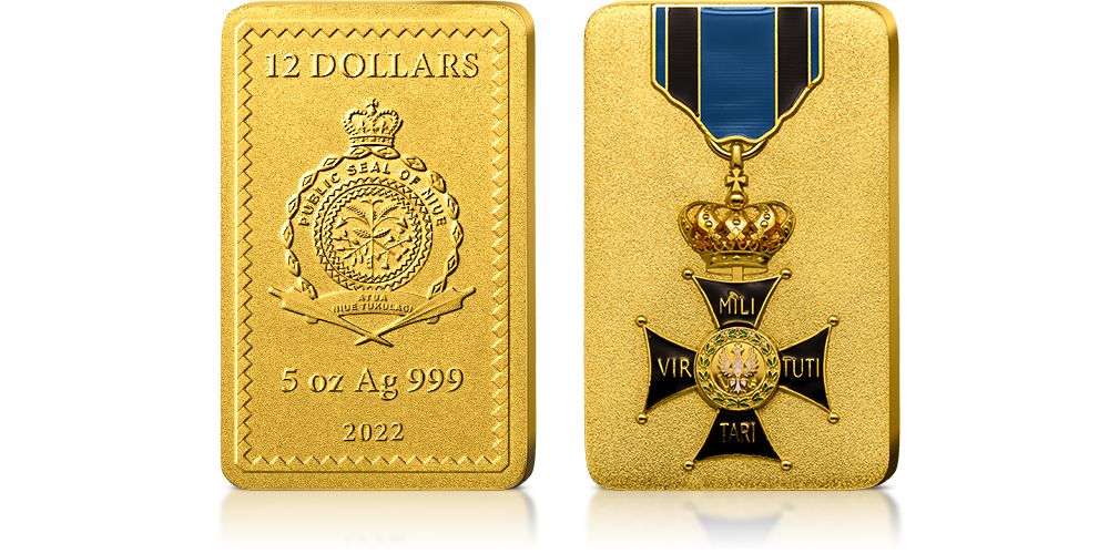 Order Virtuti Militari - oficjalna moneta 5 oz Ag 999/1000, kolorowa emalia