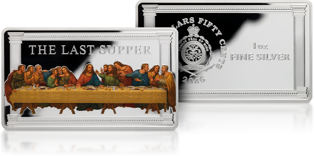 Moneta ozdobiona tampondrukiem.