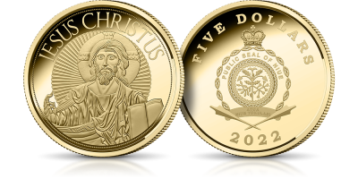 Chrystus Pantokrator - złota moneta o wadze 1/10 uncji 