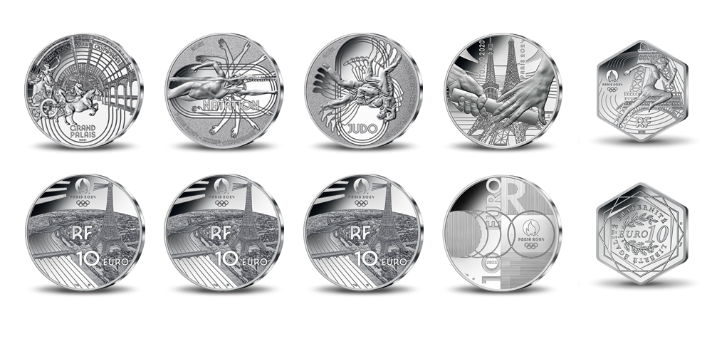 paryż 2024 zestaw srebnych monet