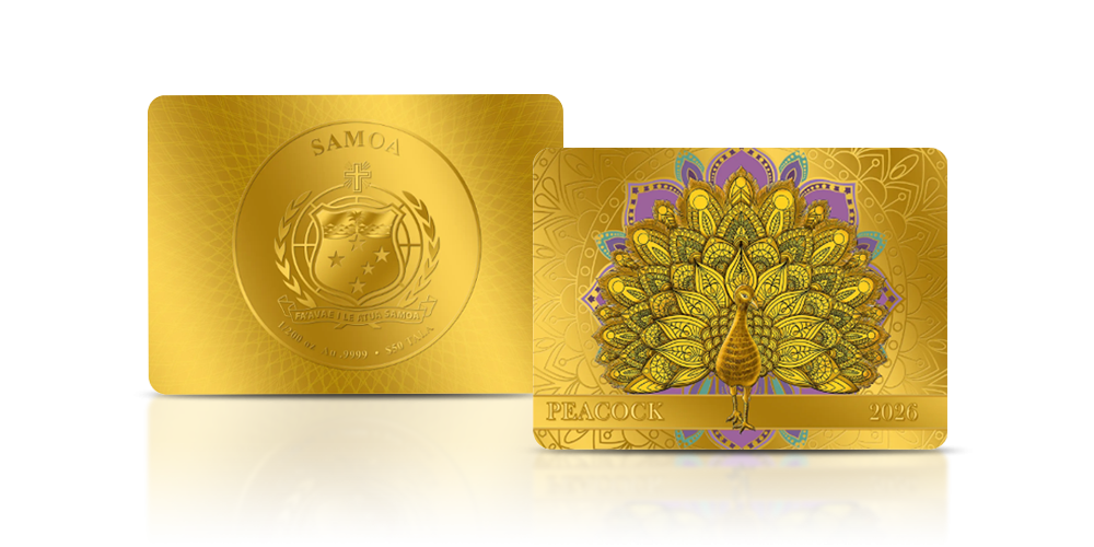 Paw na monecie wykonanej ze złota.