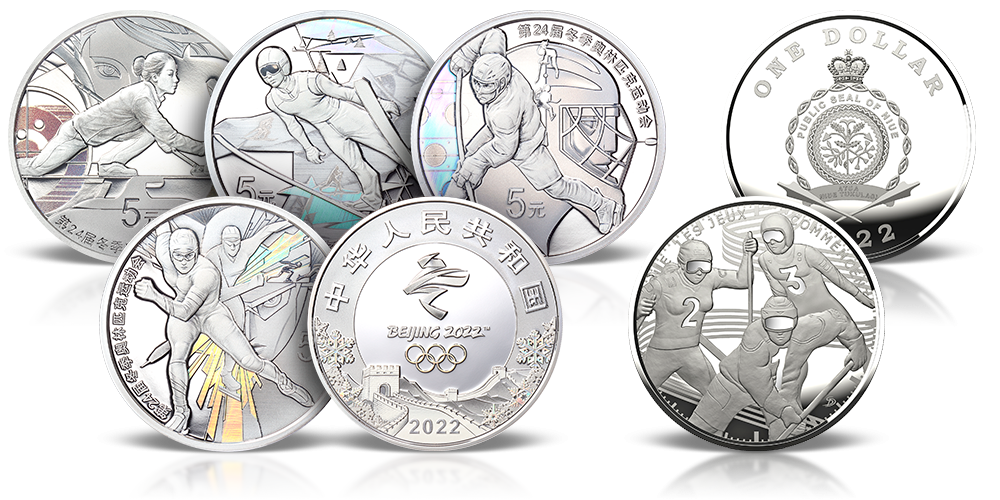 zestaw srebrnych monet odliczanie do pekin 2022