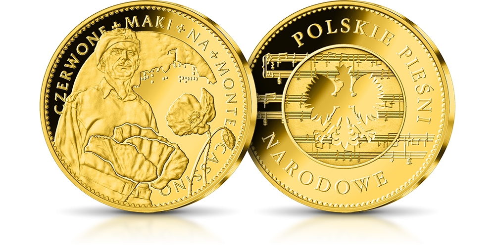 Czerwone maki na Monte Cassino - złoty medal kolekcjonerski Czerwone maki na Monte Cassino - złoty medal kolekcjonerski